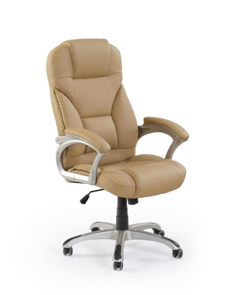 DESMOND Fotel Gabinetowy Beżowy Eco Skóra - Ciepło i Komfort