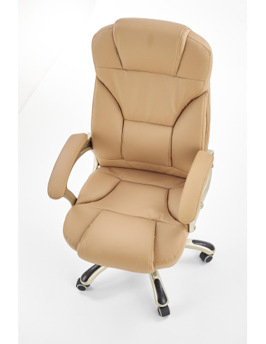 DESMOND Fotel Gabinetowy Beżowy Eco Skóra - Ciepło i Komfort