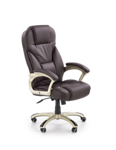 DESMOND Fotel Gabinetowy Ciemny Brąz Eco Skóra - Elegancja w Biurze