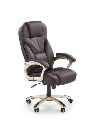 DESMOND Fotel Gabinetowy Ciemny Brąz Eco Skóra - Elegancja w Biurze