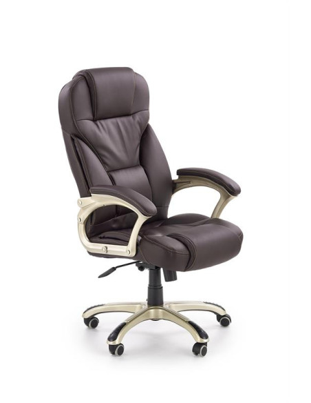 DESMOND Fotel Gabinetowy Ciemny Brąz Eco Skóra - Elegancja w Biurze