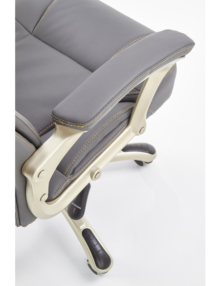 DESMOND Fotel Gabinetowy Popiel Eco Skóra - Nowoczesna Biurowa Elegancja