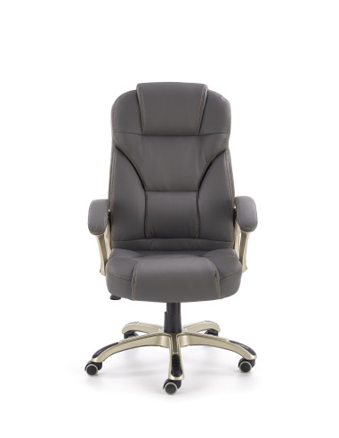 DESMOND Fotel Gabinetowy Popiel Eco Skóra - Nowoczesna Biurowa Elegancja