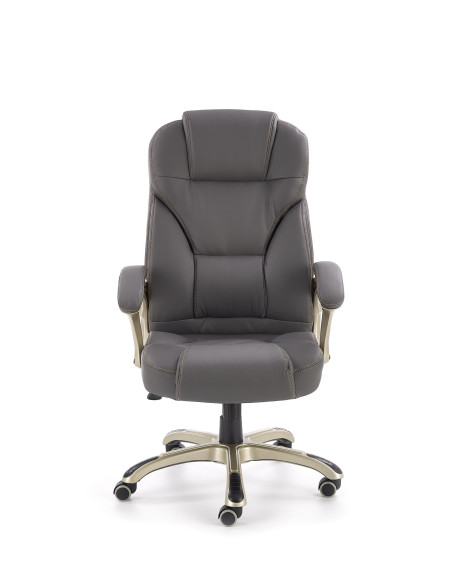 DESMOND Fotel Gabinetowy Popiel Eco Skóra - Nowoczesna Biurowa Elegancja