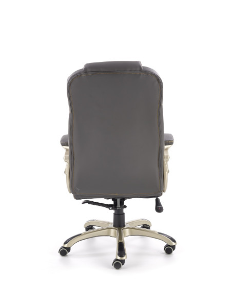 DESMOND Fotel Gabinetowy Popiel Eco Skóra - Nowoczesna Biurowa Elegancja