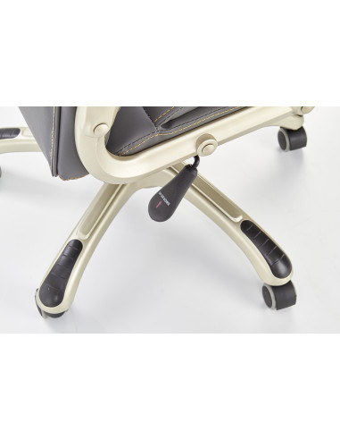 DESMOND Fotel Gabinetowy Popiel Eco Skóra - Nowoczesna Biurowa Elegancja