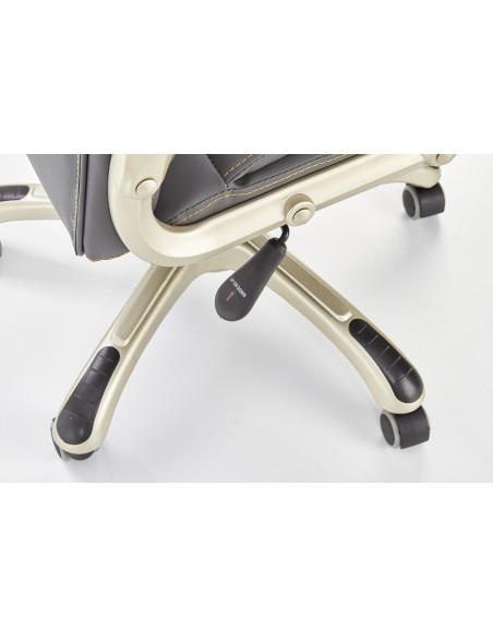 DESMOND Fotel Gabinetowy Popiel Eco Skóra - Nowoczesna Biurowa Elegancja