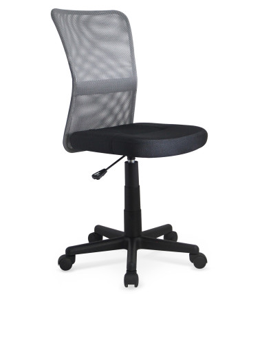 DINGO Fotel Młodzieżowy Popiel-Czarny - Tkanina Membranowa / Siatka