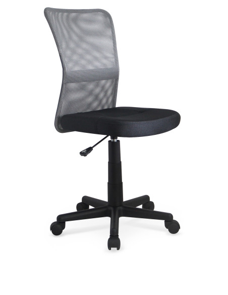 DINGO Fotel Młodzieżowy Popiel-Czarny - Tkanina Membranowa / Siatka