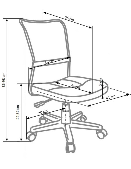 DINGO Fotel Młodzieżowy Popiel-Czarny - Tkanina Membranowa / Siatka