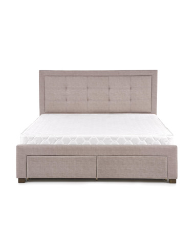 EVORA Łóżko 160x200 cm z 4 Szufladami Beżowe - Praktyczność i Elegancja