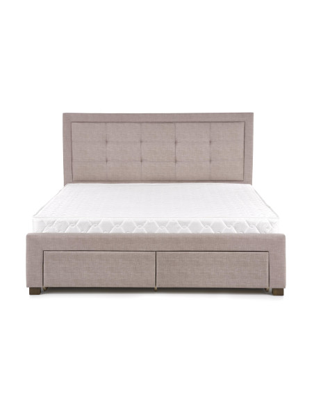 EVORA Łóżko 160x200 cm z 4 Szufladami Beżowe - Praktyczność i Elegancja