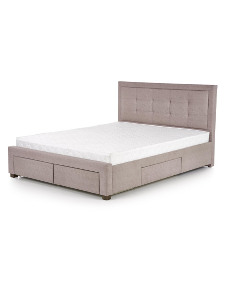 EVORA Łóżko 160x200 cm z 4 Szufladami Beżowe - Praktyczność i Elegancja