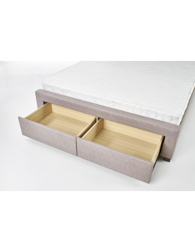 EVORA Łóżko 160x200 cm z 4 Szufladami Beżowe - Praktyczność i Elegancja