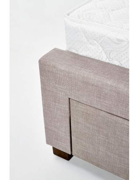 EVORA Łóżko 160x200 cm z 4 Szufladami Beżowe - Praktyczność i Elegancja