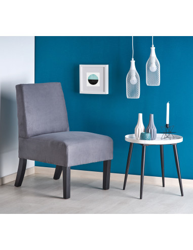 Fotel wypoczynkowy FIDO drewno lite / ciemny popiel