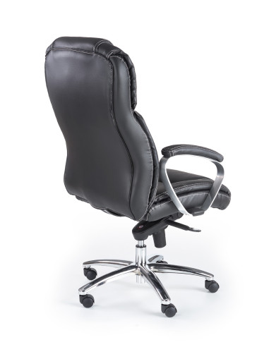 FOSTER Fotel Gabinetowy Skóra Czarny / Chrom - Elegancja i Funkcjonalność