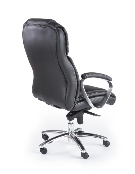 FOSTER Fotel Gabinetowy Skóra Czarny / Chrom - Elegancja i Funkcjonalność