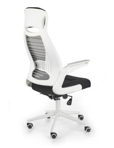 FRANKLIN Fotel Biurowy Czarno-Biało-Popielaty | Tkanina Membranowa / Siatka 2