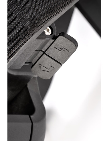 FREEMAN Fotel Biurowy z Wysuwanym Podnóżkiem Czarny-Popiel | Tk. Membranowa