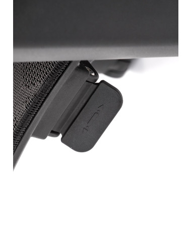 FREEMAN Fotel Biurowy z Wysuwanym Podnóżkiem Czarny-Popiel | Tk. Membranowa