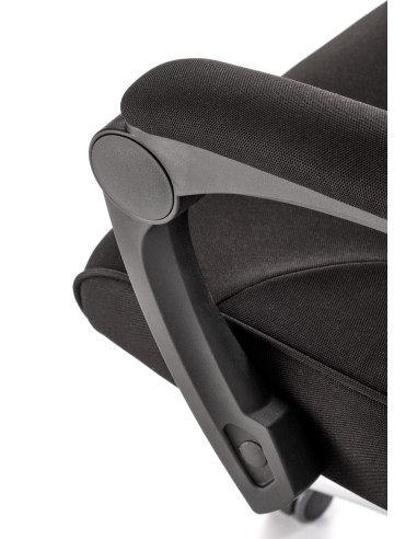 FREEMAN Fotel Biurowy z Wysuwanym Podnóżkiem Czarny-Popiel | Tk. Membranowa