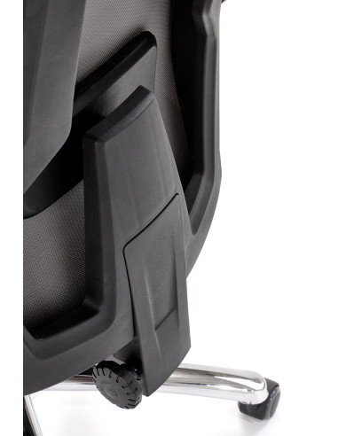 FREEMAN Fotel Biurowy z Wysuwanym Podnóżkiem Czarny-Popiel | Tk. Membranowa