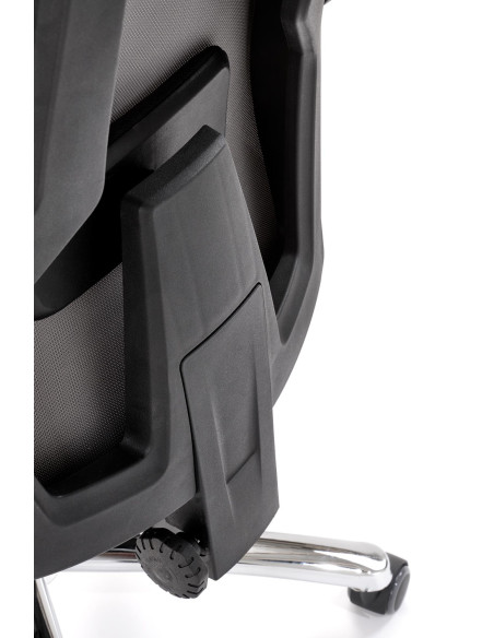 FREEMAN Fotel Biurowy z Wysuwanym Podnóżkiem Czarny-Popiel | Tk. Membranowa