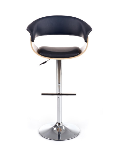 H45 Hoker Jasny Dąb/Czarny | Stal Chromowana/Eco Skóra - Komfort i Styl