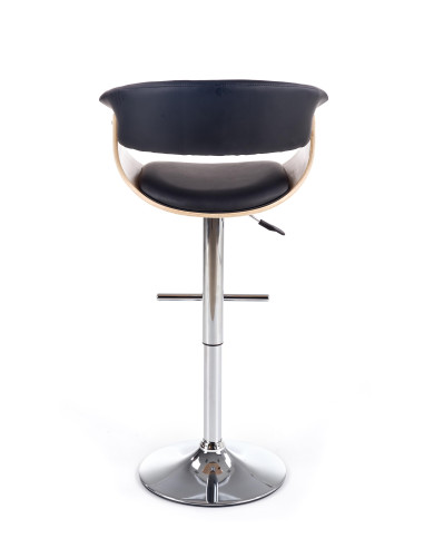 H45 Hoker Jasny Dąb/Czarny | Stal Chromowana/Eco Skóra - Komfort i Styl