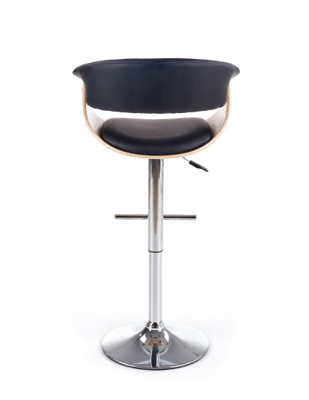 H45 Hoker Jasny Dąb/Czarny | Stal Chromowana/Eco Skóra - Komfort i Styl