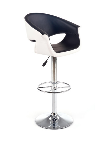 H46 Hoker Biało-Czarny | Stal Chromowana/Eco Skóra - Kontrastowy Styl