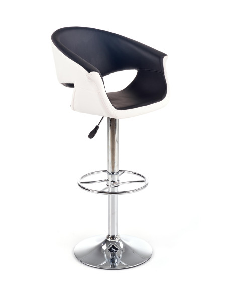 H46 Hoker Biało-Czarny | Stal Chromowana/Eco Skóra - Kontrastowy Styl