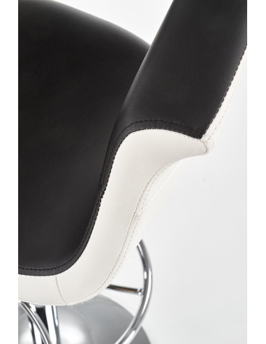 H46 Hoker Biało-Czarny | Stal Chromowana/Eco Skóra - Kontrastowy Styl