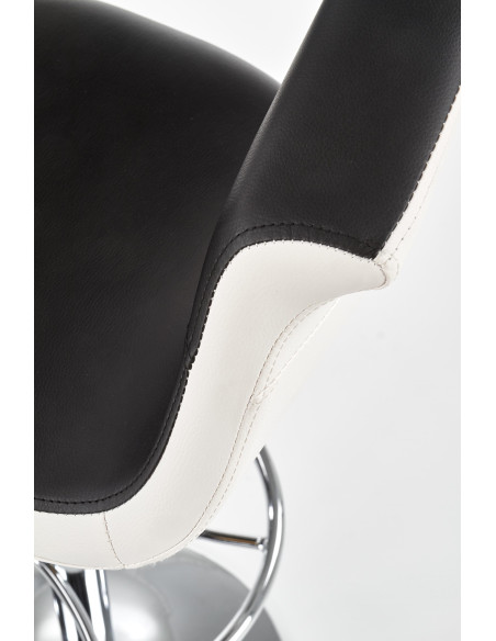 H46 Hoker Biało-Czarny | Stal Chromowana/Eco Skóra - Kontrastowy Styl