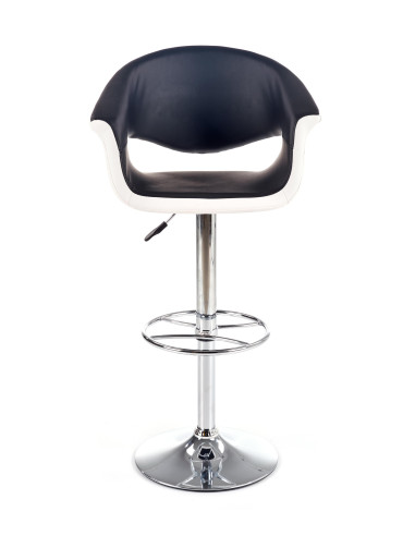 H46 Hoker Biało-Czarny | Stal Chromowana/Eco Skóra - Kontrastowy Styl