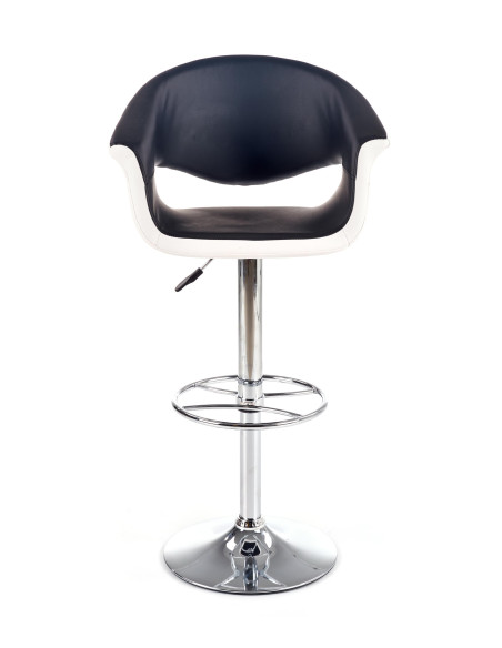 H46 Hoker Biało-Czarny | Stal Chromowana/Eco Skóra - Kontrastowy Styl