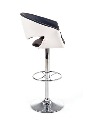 H46 Hoker Biało-Czarny | Stal Chromowana/Eco Skóra - Kontrastowy Styl