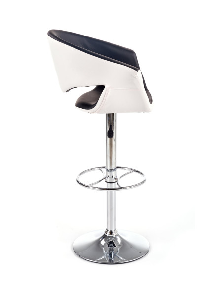 H46 Hoker Biało-Czarny | Stal Chromowana/Eco Skóra - Kontrastowy Styl