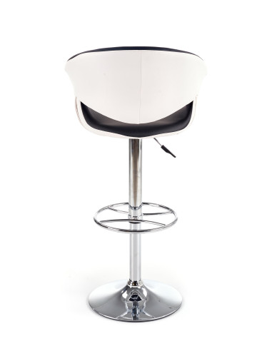 H46 Hoker Biało-Czarny | Stal Chromowana/Eco Skóra - Kontrastowy Styl