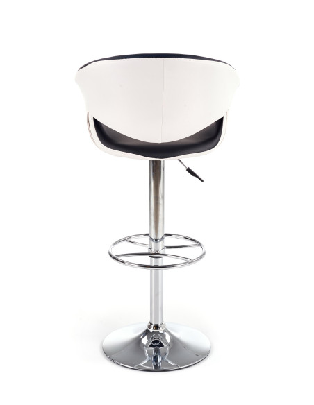 H46 Hoker Biało-Czarny | Stal Chromowana/Eco Skóra - Kontrastowy Styl