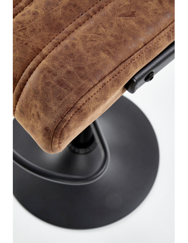 H88 Hoker Brązowy/Czarny | Eco Skóra Pikowana - Nowoczesny Akcent w Barze