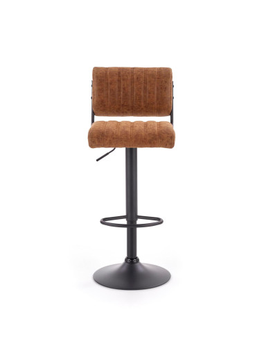 H88 Hoker Brązowy/Czarny | Eco Skóra Pikowana - Nowoczesny Akcent w Barze
