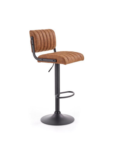 H88 Hoker Brązowy/Czarny | Eco Skóra Pikowana - Nowoczesny Akcent w Barze
