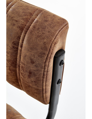 H88 Hoker Brązowy/Czarny | Eco Skóra Pikowana - Nowoczesny Akcent w Barze