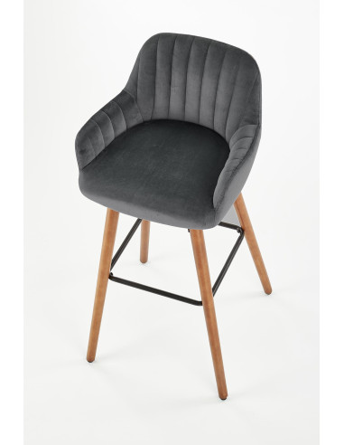 H93 Hoker Ciemno Popielaty Drewno Lite / VELVET BLUVEL 14 - Klasa i Styl