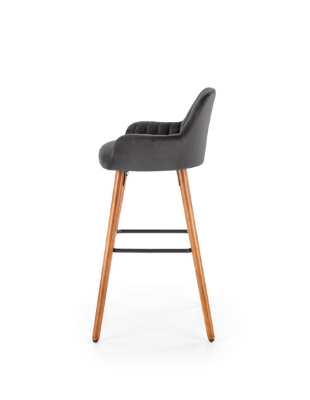 H93 Hoker Ciemno Popielaty Drewno Lite / VELVET BLUVEL 14 - Klasa i Styl