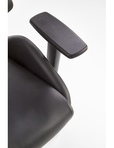 HASEL Fotel Czarny-Popiel | Eco Skóra Regulowane Podłokietniki MULTIBLOCK