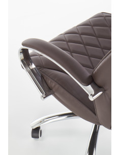 HILTON Fotel Gabinetowy Czekoladowy Eco Skóra Pikowana / Chrom - Stylowy 2