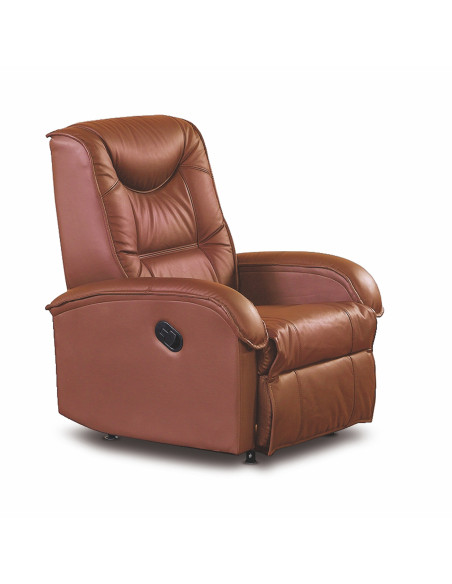 JEFF Fotel Rozkładany | Eco Skóra Brązowa - Komfort i Klasyka